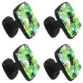 thumbnail image 2 of 4 Pcs Square Cabinet Handle Cupboard Knob Drawer Pulls Handle Tropical Green Leaf Drawer Knobs with Screws Furniture Decoration, 2 of 7