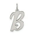 thumbnail image 1 of Sterling Silver Rhodium-plated Medium Script Initial B Charm, 1 of 3