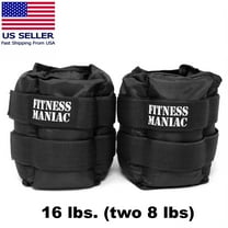 16 lbs Pro Ankle Weights with Adjustable Strap | Women & Men | Gym, Walking, Jogging
