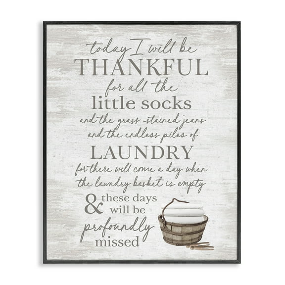 Stupell Industries Heartfelt Laundry Phrase Typography Painting Black Framed Art Print Wall Art, 11 x 14