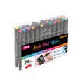 thumbnail image 1 of Agiferg Double-headed Acrylic Marker Black Rod Waterproof DIY Hand-painted Ceramic Graffiti Pen 10ml, 1 of 1