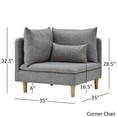thumbnail image 3 of Weston Home Castleberry Modular Mid-Century Fabric Corner Chair, Dark Grey Linen, 3 of 3