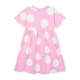 thumbnail image 2 of HILEELANG Little Girls Cotton Dress Short Sleeve Casual Summer Sundress Easter Rabbit Printed Jumper Skirt 6Years, 2 of 4