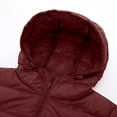 thumbnail image 4 of UTSJKR Clearance Women's Lightweight Down Jacket Packable Puffer Coat Winter Warm Hooded Long Sleeve Outwear Winter Coat Wine XXL, 4 of 9