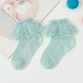 thumbnail image 2 of Akiihool Ankle Socks for Girls Lace Turn Dress Cute Lace Socks, Green S, 2 of 4