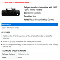 thumbnail image 2 of Tailgate Handle - Compatible with 2007 - 2013 Toyota Tundra 2008 2009 2010 2011 2012, 2 of 2