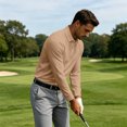 thumbnail image 6 of Mens Polo Shirts Long Sleeve Casual Solid Stylish Dry Fit Performance Designed Collared Golf Polo Shirts for Men Beige 4XL, 6 of 8