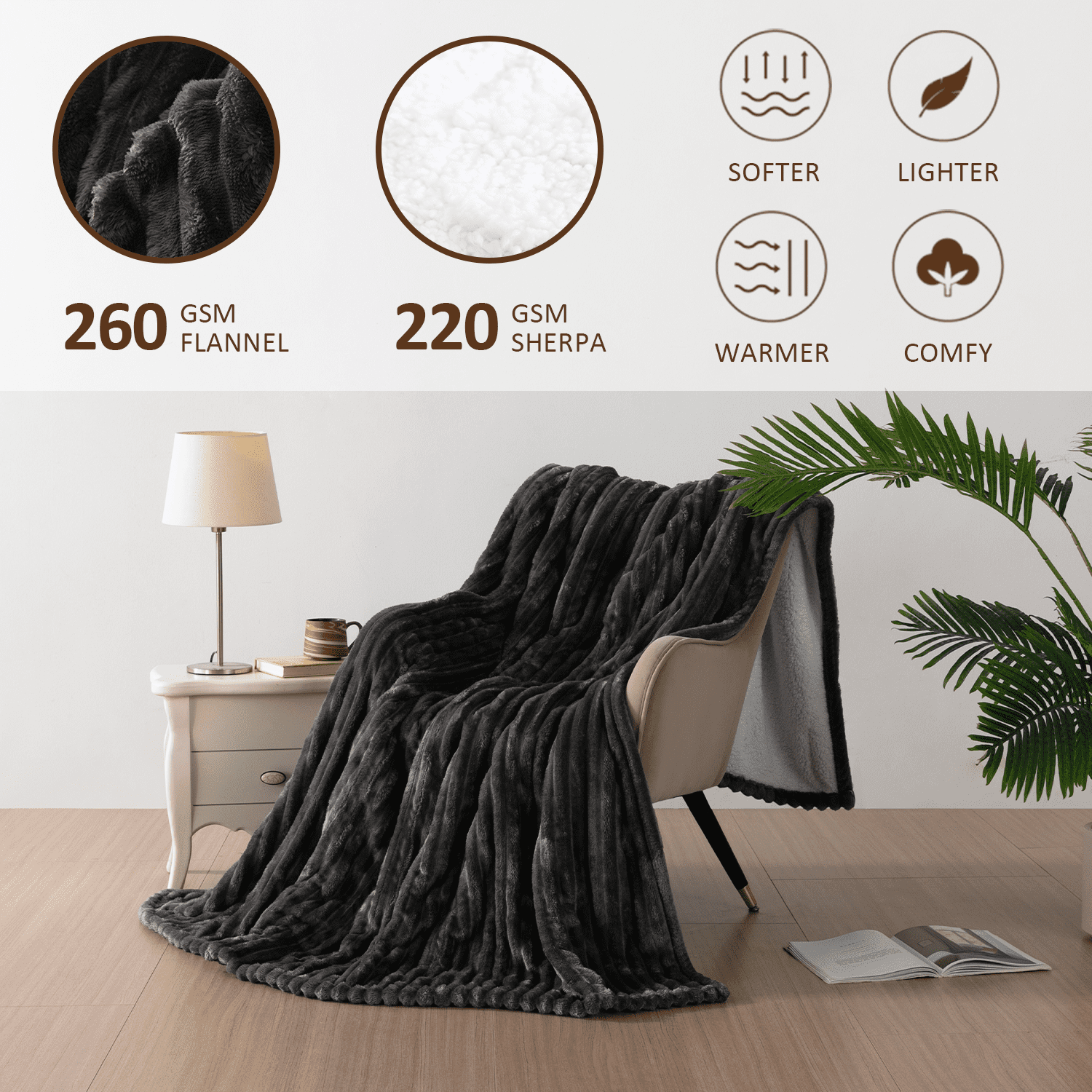 Sleepbella Electric Blanket with Temperature and Time Control,1-12 Hour Auto-off ,5 Temperature Levels,Full Size with Controller,Queen Size Two Controllers,PTC+NTC Overheat Protection