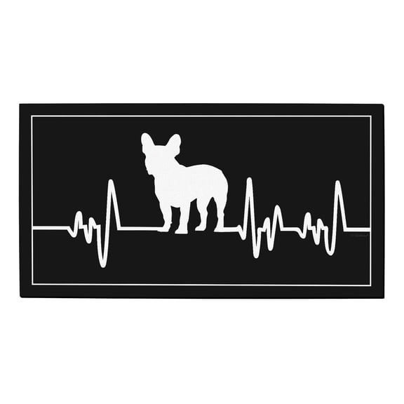 ThisWear Funny Pet Gifts French Bulldog Doormat Dog Lover Heartbeat Frenchie Dog Decor Doormat Multicolor
