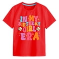 thumbnail image 4 of Ketyyh-chn99 Girls' Tees Girls Puff Short Sleeve Tops Kids Summer T Shirts Crewneck Fashion Tees Size for 7-8 Years,Red, 4 of 4