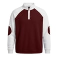 thumbnail image 4 of Jalioing Sweatshirts for Men Casual Color Block Half Zip Stand Collar Texture Pullover Shirt Fashion Long Sleeve Tops, 4 of 6