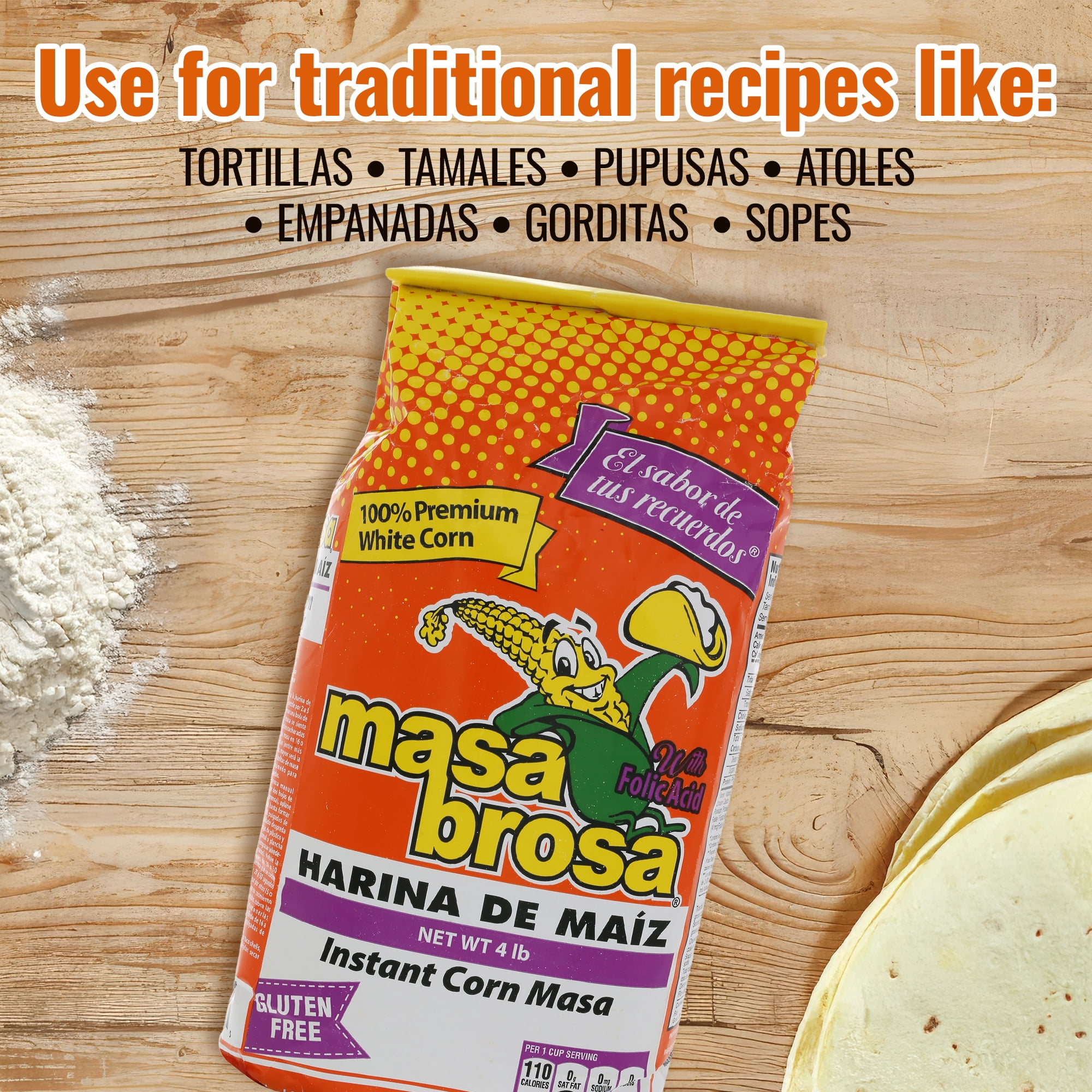 (2 pack) Masa Brosa Instant Corn Flour Mix, 4.4 lb, Gluten Free