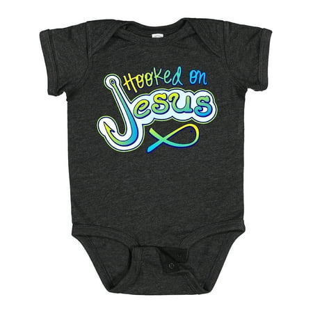 

Inktastic Hooked on Jesus Christian Gift Baby Boy or Baby Girl Bodysuit