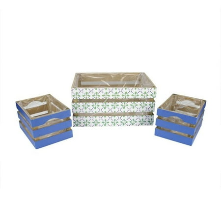 Decorative Nesting Boxes Set of 3 French Countryside Green Rectangular Wooden Decorative Storage Box Nesting Crates 13.5