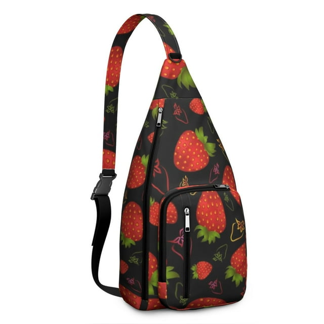 Berry Sweet Strawberry Print Daypack – Waterproof & Lightweight, Summer Fruit Aesthetic, Fashionable & Practical