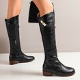 thumbnail image 6 of Fesfesfes Riding Boots For Women Handsome Belt Buckle Rider Mid Heeled Fleece Mid High Women US:7.5(40), 6 of 9