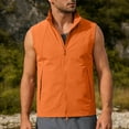 thumbnail image 2 of FRSASU Men's Outerwear Windproof Lightweight Softshell Vests Sports Sleeveless Jacket for Golf Hiking Fishing Running Orange, 2 of 9