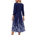 thumbnail image 3 of Fantaslook Fall Dresses for Women Smocked 3/4 Sleeve Dress Floral Midi Casual Dresses with Pockets, 3 of 9