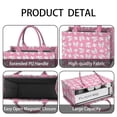 thumbnail image 4 of Large Capacity Tote Bag,Pink Bows and Baseballs Pattern Handbag Fashion Luxury Tote Bag,15.7"x13"x 5.1" Inches,Laptop Compatible, 4 of 6