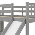 EUROCO Wood Twin over Twin Bunk Bed with Slide and Staircase, Low Profile Bunk Bed with Storage