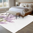 thumbnail image 5 of Bird Flowers Large Area Rugs for Bedroom Living Room, Non Slip Carpet Bedside Rug, Purple Lavender Pastoral Pastel Watercolor Rectangular Floor Cover Kitchen Accent Rug 8'x10' for Dining Room/Office, 5 of 9