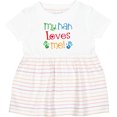thumbnail image 3 of Inktastic My Nan Loves Me Girls Baby Dress, 3 of 5