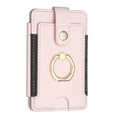 thumbnail image 2 of Feishell Credit Card Holder for Back of Phone with Ring Stand Stick on Phone,Ultra-Slim Self Adhesive,Magnetic Buckle Flip Stand Leather Wallet for iPhone/Android/Samsung/All Smartphones,Pink, 2 of 7