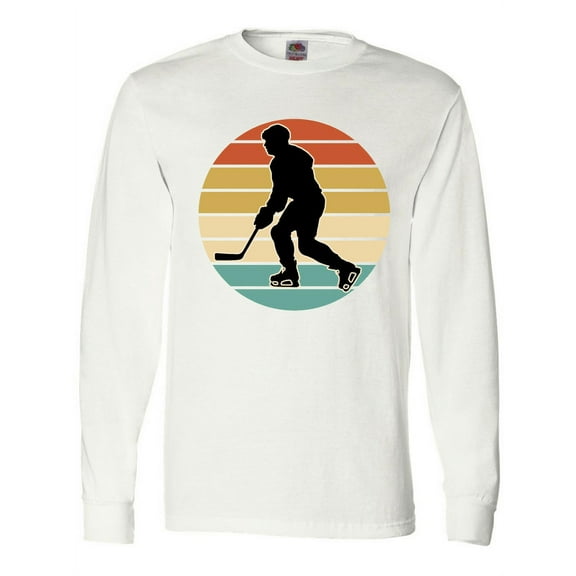 Inktastic Hockey Player Retro Sunset Long Sleeve T-Shirt