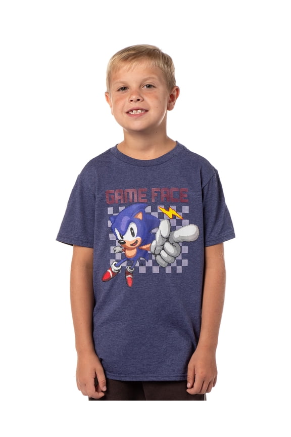 Sonic The Hedgehog Boys' Game Face Kids Video Game Character T-Shirt