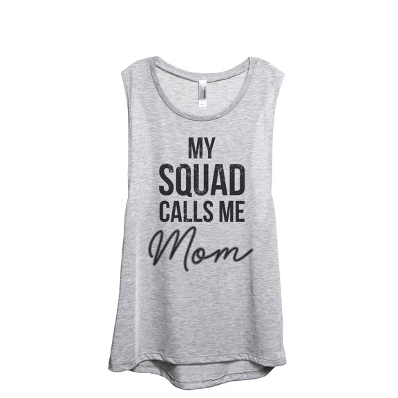 My Squad Calls Me Mom Women's Fashion Sleeveless Muscle Workout Yoga Tank Top Sport Grey Small