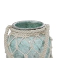 thumbnail image 5 of DecMode Blue Glass Decorative Candle Lantern with Rope Handle, 5 of 8