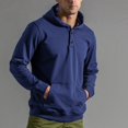 thumbnail image 4 of Gibobby Sudadera con capucha hombre Camisetas casuales con capucha para hombre de manga corta de color liso(Azul oscuro,XG), 4 of 5