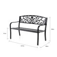 thumbnail image 3 of GARDEN BENCH BLACK SCROLL BACKREST 50 INCH LONG, 3 of 3