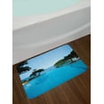 thumbnail image 2 of Landscape Bath Mat, Pool View at Sunset Beach in Seacoast Ocean Vibrant Colors Adventure Photo, Non-Slip Plush Mat Bathroom Kitchen Laundry Room Decor, 29.5 X 17.5 Inches, Turquoise Green, Ambesonne, 2 of 2
