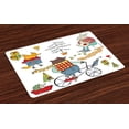 thumbnail image 1 of Ambesonne Animal Place Mats Set of 4, Urban Forest Characters, Standard Size, Multicolor, 1 of 4