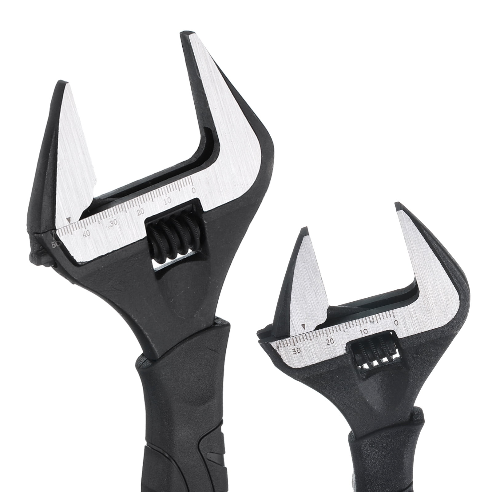 1pcs Adjustable Wrench 12" Alloy Steel Universal Spanner Wide Opening, Black