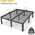 thumbnail image 2 of 18" King Size Metal Platform Bed Frame with Rounded Corners and Storage Under the Tall Bed Frame, 2 of 5