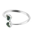 thumbnail image 4 of Charming Entwined Twin Hearts Abalone Shell Sterling Silver Band Ring for Female Anniversary Size-8, 4 of 5