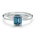 thumbnail image 3 of Gem Stone King 10K White Gold Persian Blue Moissanite Engagement Ring for Women | 0.58 Cttw | Octagon 6X4MM | Gemstone Birthstone | Size 5, 3 of 6