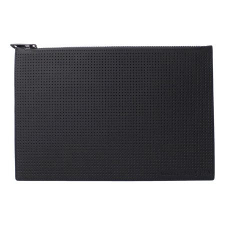 New Alexander McQueen Black Leather Perforated Flat Pouch 560472