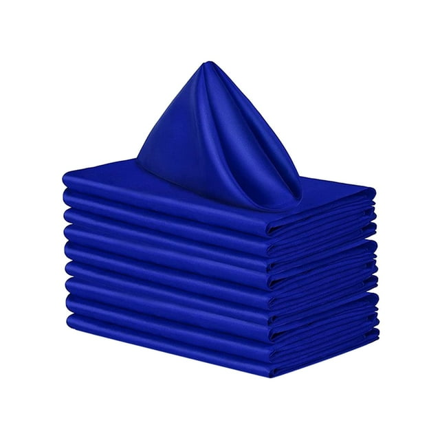 10 servilletas de satén para bodas y fiestas, cuadradas, de 48 x 48 cm. Azul