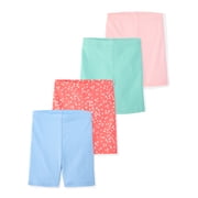 Garanimals Newborn, Baby & Toddler Girl Ribbed Biker Shorts, 4-Pack, Sizes 0-6T