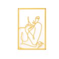 thumbnail image 1 of Inteprter Decoración abstracta nórdica, adorno colgante femenino Simple, dibujo de contorno corporal, arte de Metal, adorno para el hogar, Decoración del hogar Oro Meditación, 1 of 6