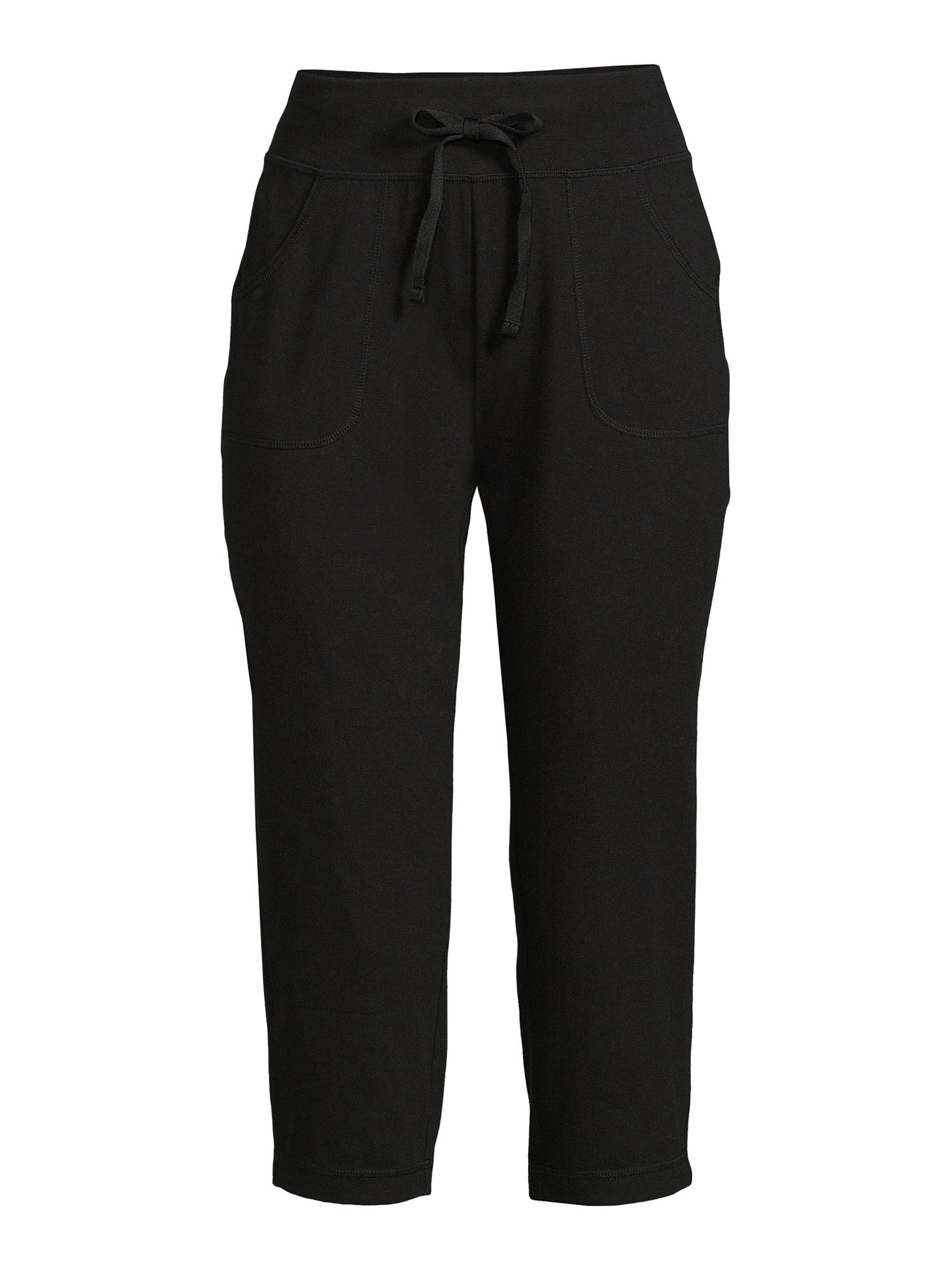 Athletic Works Women's Athleisure Core Knit Capri Pants with Drawstring