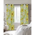 thumbnail image 3 of Farmhouse Daisy Blackout Curtains 45 Inches Long, Spring Watercolor Yellow White Floral Green Thermal Insulated Black Out Curtains, Small Darkening Window Curtain for Cafe Bedroom 42"x45" 2 Panels, 3 of 9
