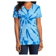 thumbnail image 1 of Womens Tie-Dye V-Neck Cotton Tee Royal 2X-Large, 1 of 6
