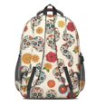 thumbnail image 3 of Skull and Flower Gothic Pattern Backpack for School, Cute School Bag with Adjustable Shoulder Straps and Padded Back, 16.9"x12.6"x5.9", 3 of 5