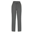 thumbnail image 5 of LLYwey Khaki Pants Women 2Pc Fashion Ladies Casual Solid Color Elastic Loose Pants Straight Wide Leg Trousers with Pocket New Full Length Pants Regular Fitted Gray 3XL, 5 of 9