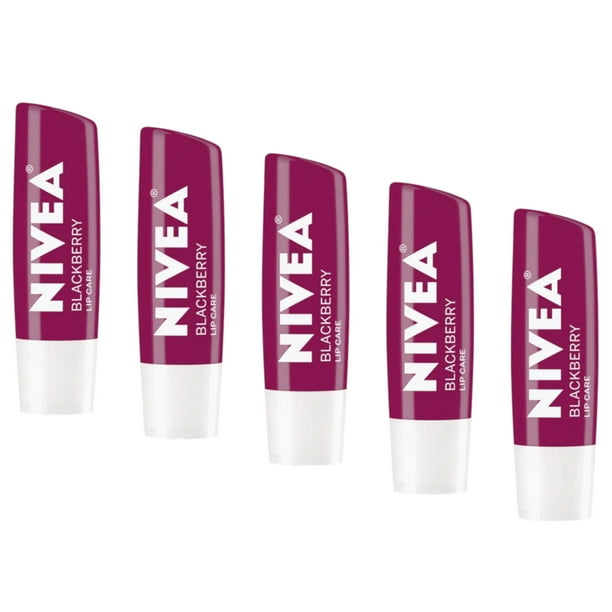 Nivea Blackberry Lip Care Tinted Lip Balm 0.17oz Pack of 5