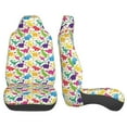 thumbnail image 3 of Pofeuu Colorful Dinosaurs Print Automotive Car Seat Covers Flat Cloth Full Set Seat Covers,Car Seat Covers front seats for Cars Trucks and SUVs(Two packs), 3 of 7